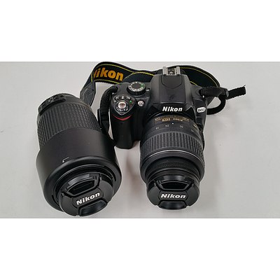 Nikon D60 10.2 Megapixel Digital Camera with Two Lenses