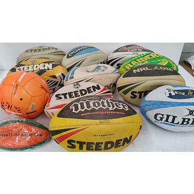 Collection of Used Footballs