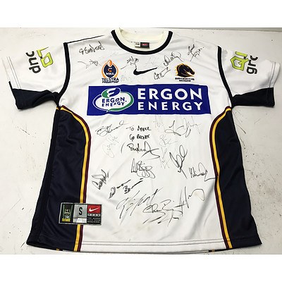 Brisbane Broncos Team Signed Jersey circa 2006-2009