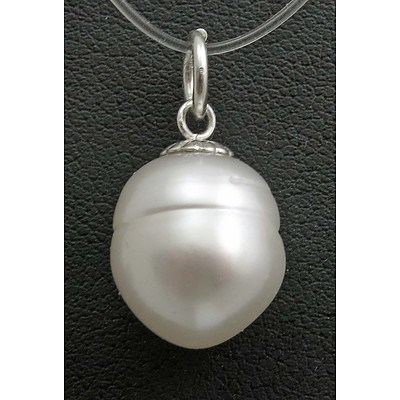 Sterling Silver Circle Pearl Pendant
