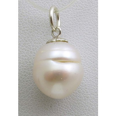 Sterling Silver Circle Pearl Pendant