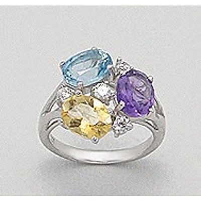 Sterling Silver Ring - natural Gems