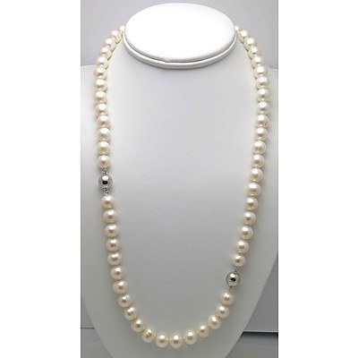 Cultured Pearl Set of Necklace and Bracelet