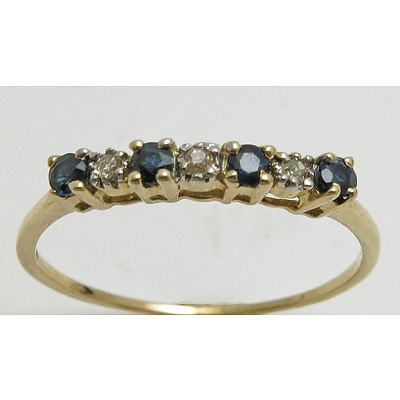10ct Gold Sapphire & Diamond Ring