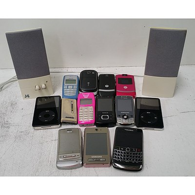 Bulk Lot of Assorted IT Equipment - iPods, Mobile Phones, Speakers and Portable Hard Drive
