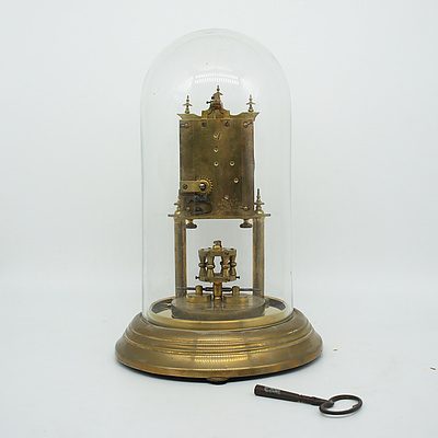 German Glass Domed Mantle Clock
