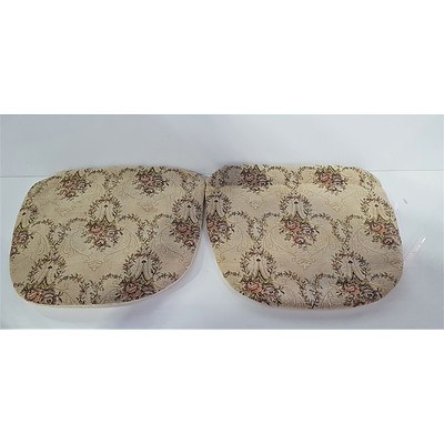 10 Fabric Seat Cushions with Floral Embroidery and a Pillow