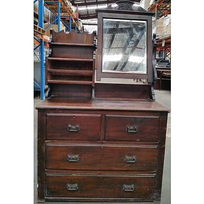 Edwardian Dresser With Mirror