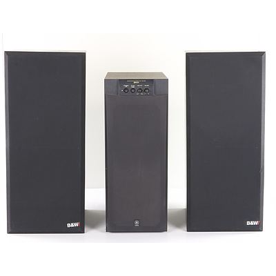 Yamaha YST-SW305 Subwoofer and Pair of B&W DM220 Floor Speakers