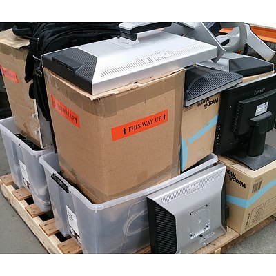 Bulk Lot of Assorted IT Equipment - LCD Monitors, Office Phones & Assorted Cables