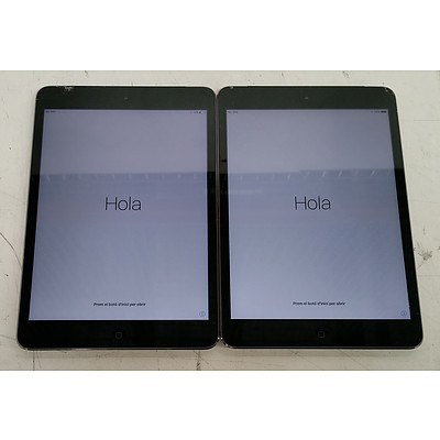 Apple (A1490) 7.9-Inch GSM Space Gray 16GB iPad Mini 2 - Lot of Two