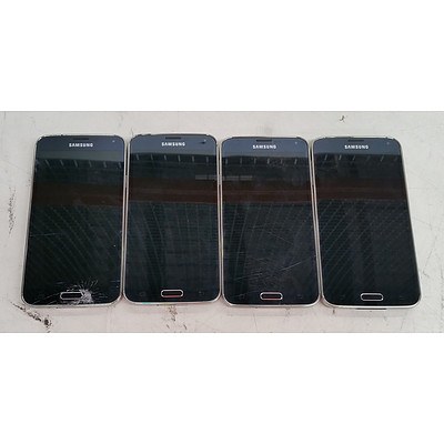 Samsung Galaxy S5 (SM-G900I) 4G Black Touchscreen Mobile Phone - Lot of Four