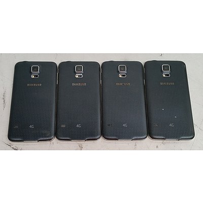 Samsung Galaxy S5 (SM-G900I) 4G Black Touchscreen Mobile Phone - Lot of Four