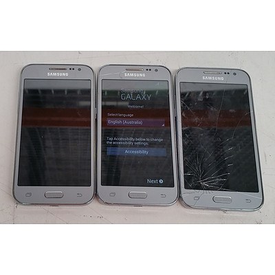 Samsung Galaxy Core Prime (SM-G360G) LTE Silver Touchscreen Mobile Phone - Lot of Three