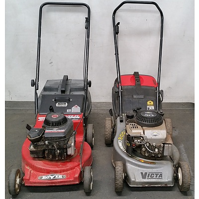 Rover and Victa Four Stroke Lawn Mowers - Lot of Two