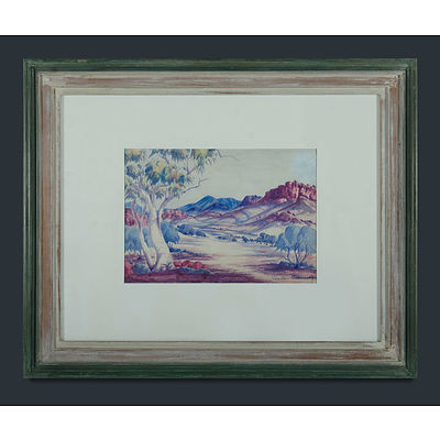 PAREROULTJA, Reuben (1916-1984) Central Australian Landscape Watercolor