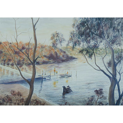 Australian School (3) Janet COBB, 'Twisted Gums,' w/clr (53x72cm); Beatrice DREW, 'Still Waters, Swan Lake, Sussex Inlet,' oil (34x47cm); & N HOWARD, 'Afternoon, Oatley Bay,' w/clr (38x54cm) 