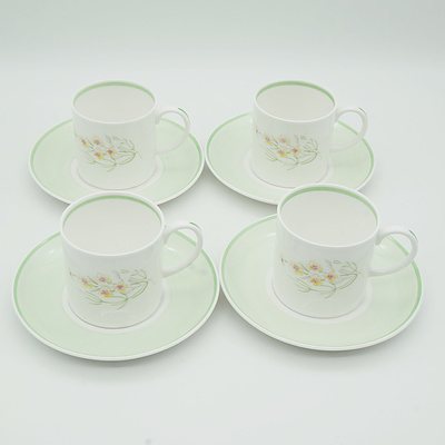 Four English Susie Cooper Bone China Demitasse Pairs