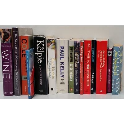 Selection of Books On Sport, Business, Biographies, Pet Training, Wine Reference and More - Lot of 15