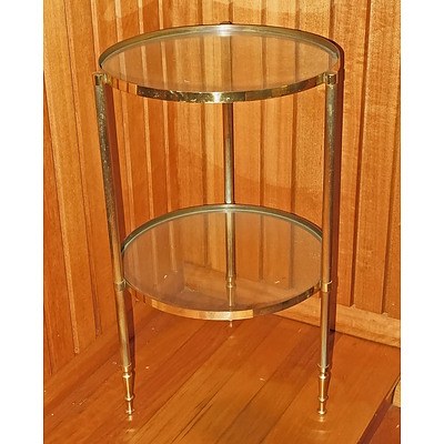 A Brass and Glass Two Tier Whatnot