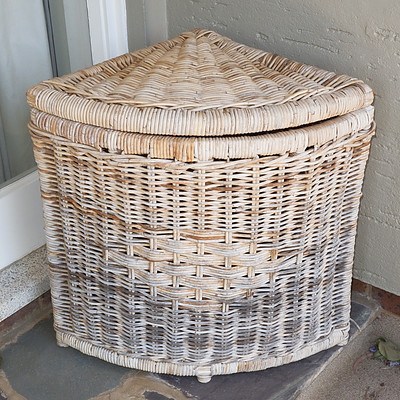 Vintage Wicker Corner Basket