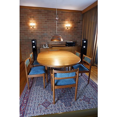 Retro Vintage Teak Extension Table and Six Chairs