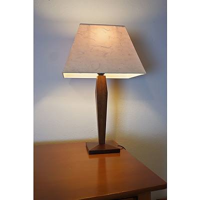 Nicely Made Hardwood table Lamp with Parchment Type Shade