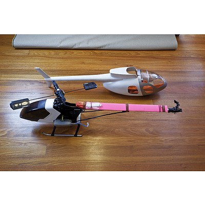 Hirobo Model Helicopter Complete with Receiver and Servos, Plus Hughes 500 Model Helicopter Body Kit Only with Flotation Devices