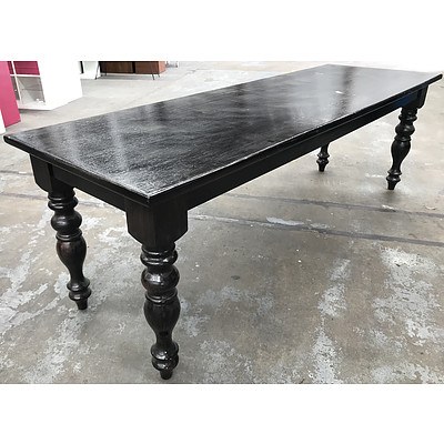 Dark Stained Hardwood Long Refectory Table