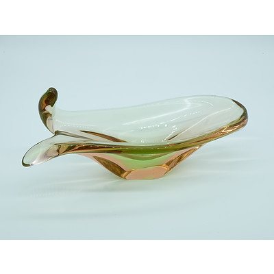 Boat Shaped Art Glass Bowl