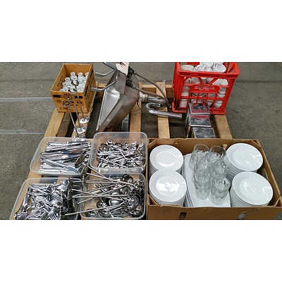 Assorted Commercial Crockery and Cutlery