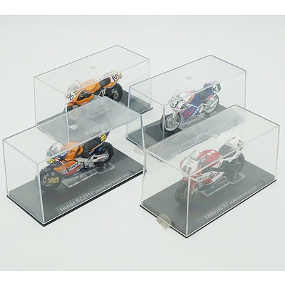 Four Model Motorcycles, Ducati 996R, Honda RC211V, Yamaha R7 and Honda NSR250