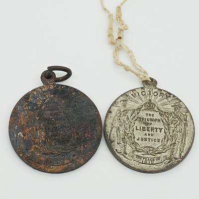 Two Australian 1919 Peace Medals