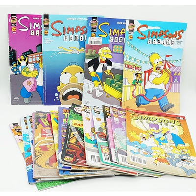 Large Collection of Comics, Including The Simpsons, The Phantom, Bartman, Futurama and More 