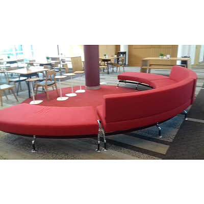 Curved Red Modular Lounge