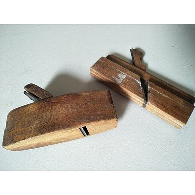 2 x vintage timber wood planers (30mm and 60mm)