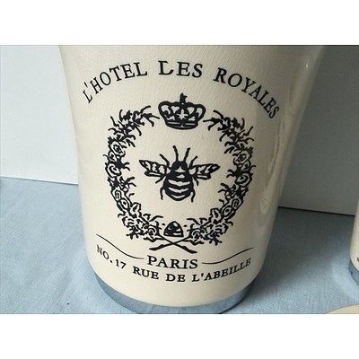 3 piece Morgan and Finch Poitiers Stoneware Bathroom accessories set (L'Hotel Des Royales - No. 17 Rue De L'abeille Paris)