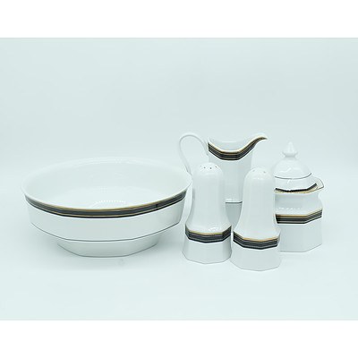 Group of Cut Glass Vases, Decorative Plate, Stokes Stainless Steel Tray and More