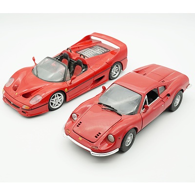 Maisto 1:18 Ferrari F50 and a Anson 1:18 Ferrari Dino