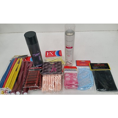 42 Cans of Hairspray and 15 Hair Rollers - Brand New - RRP $606.00