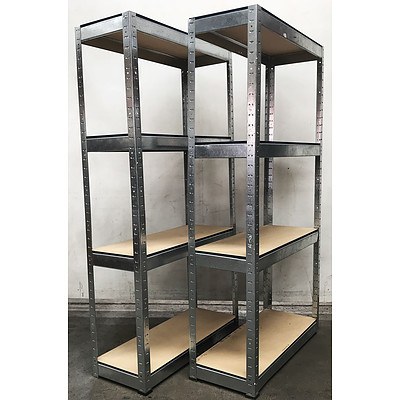 Set of 2 Galvanised Shelves