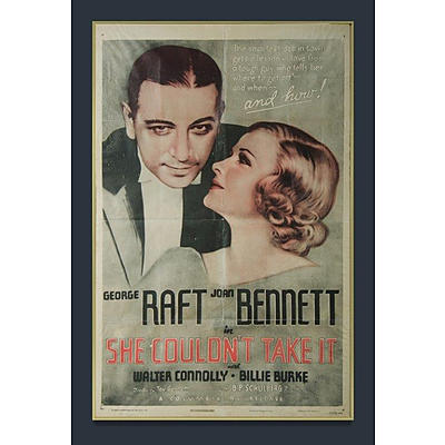 2 Framed Movie Posters, 'She Couldn't Take It,' Columbia Pictures, 1935; & 'Smash-Up: The Story of a Woman,' Universal-International Pictures, 1947 ,