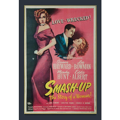 2 Framed Movie Posters, 'She Couldn't Take It,' Columbia Pictures, 1935; & 'Smash-Up: The Story of a Woman,' Universal-International Pictures, 1947 ,