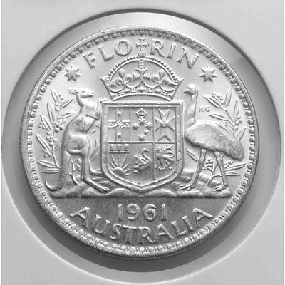 Australia Silver Queen Elizabeth II Florin 1961