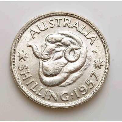 Australia Silver Queen Elizabeth II Shiiling 1957