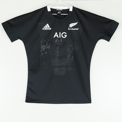 Signed All Blacks Jersey with Twenty Two Signatures, Including Beauden Barrett, Keiran Reid and More