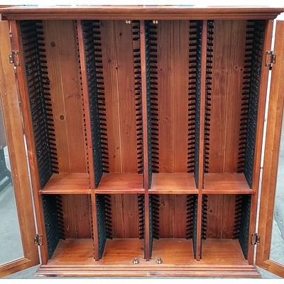 Stained Pine DVD Cabinet