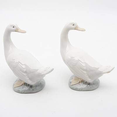 Pair of Spanish Nao Porcelain Ducks