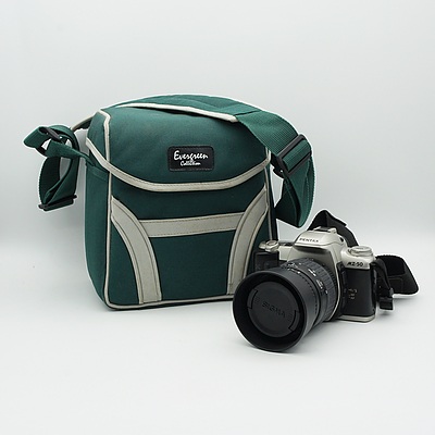 Pentax Sigma MZ-50 Camera and Lense and Evergreen Collection Carry Bag
