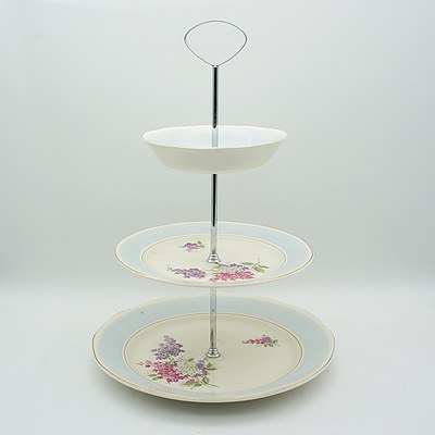 Royal Tudor Ware Three Tier Cake Stand, Pair of Poole John Gould Plates, and B&G Blue and White Plate